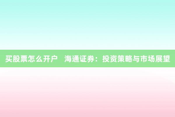 买股票怎么开户   海通证券：投资策略与市场展望