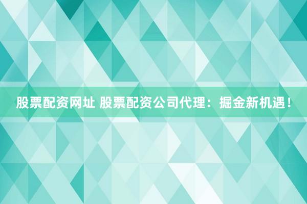 股票配资网址 股票配资公司代理：掘金新机遇！