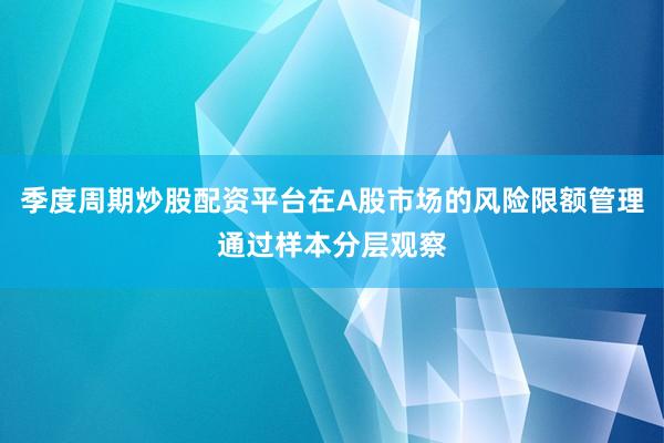 季度周期炒股配资平台在A股市场的风险限额管理通过样本分层观察