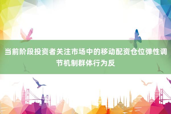 当前阶段投资者关注市场中的移动配资仓位弹性调节机制群体行为反